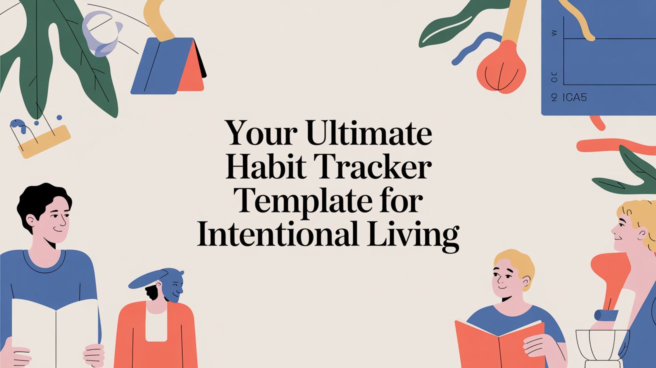 habit tracker template productivity illustration